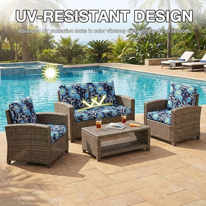 Cushion Covers, 8-Piece Stretch Set in Bluebell