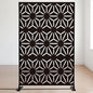 Decorative Fences Metal Privacy Screen, Black Hexagonal Star, 74 in H
