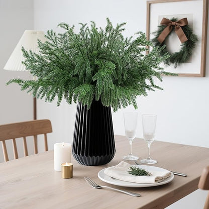 Artificial Norfolk Pine Branches 24 Count 18 Inch Green PE Stems