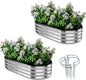 Galvanized Metal Planter Raised Garden Bed Kit for Gardening Outdoor，4x2x1ft 2 Planter Grow Garden Box Raised Flower Bed，Long Vegetable Clearance Herb Raised Garden Beds for Gardening Metal