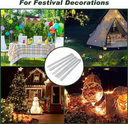 FEED GARDEN 6 Inch 500 Pack Galvanized Landscape Staples Plant Cover Pins 11 Gauge Tent Stakes Garden Stakes Landscaping Fabric SOD Pins Yard Spikes for Decoration Weed Barrier Fabric