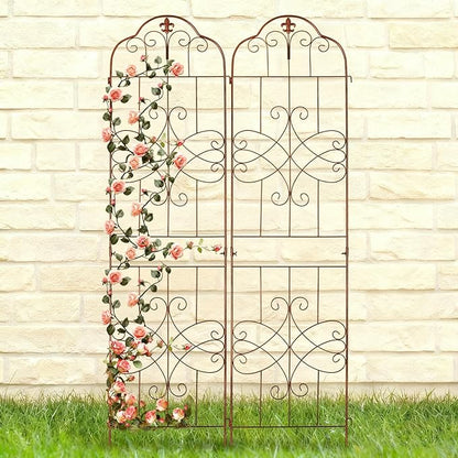hogardeck 4 Packs 84 * 19 inch Metal Garden Trellis for Climbing Plants Outdoor,Heavy Duty,Coating Rustproof Trellis for Rose, Vegetable, Flowers, Expandable,Perfect for Training Climbing Plants