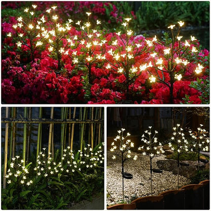 Solar Garden Lights Garden Decor, Solar Flowers Outdoor Decorative,2Pack 40LED Fairy Solar Lights Outdoor Waterproof Outside Yard,Patio,Pathway Decorations,Gardening Gifts for Women Mom