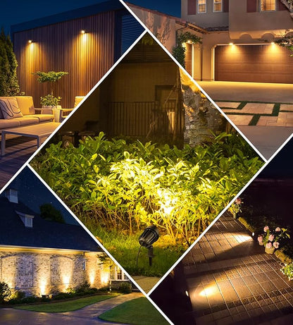 MEIKEE 7W 800LM Low Voltage Landscape Lighting, 12V 24V 2700K Warm White LED Landscape Lights IP66 Waterproof Outdoor Spot Lights for Garden Pathway Wall Tree Fence 2-Pack