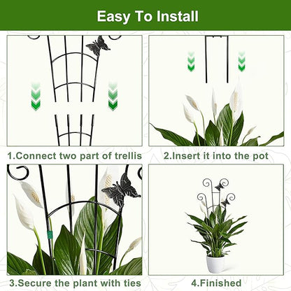 COOMIN 30'' Monstera Plant Support Outdoor, Metal Expandable Plant Supports for Indoor Plants, 2P Garden Trellis for Climbing Plants Indoor - Ivy, Pothos, Philodendron, Hoya