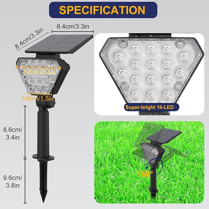 T-SUN Solar Lights Outdoor Waterproof IP65, 12 Pack LED Solar Spot Lights Color Changing IP65 Waterproof Smart Auto On/Off for Outside Landscape Garden Yard Lawn Pathway Patio Driveway