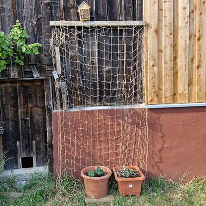 Jute Trellis Netting - Jute Netting for Garden, Heavy Duty Plant Support Netting for Climbing Plants, Cucumber, Vine, Fruits & Vegetables, Climbing Vining Plants (6.6 Ft x 16.4 Ft, 3.9 Inch Squares)