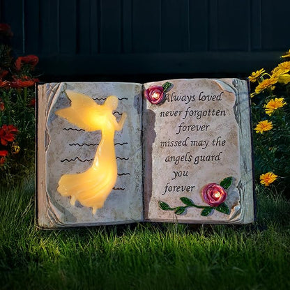 Outdoor Solar Angel Garden Stakes Lights - Praying Guardian Angel Figurines, Waterproof Memorial Grave Decorations Gifts for Cemetery Outdoors Lawn Yard Patio Home Decor