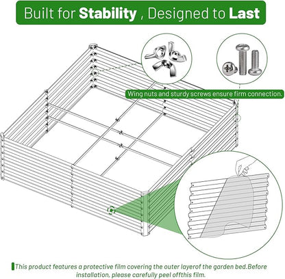 SnugNiture Galvanized Raised Garden Bed 4x4x2FT Outdoor Large Metal Planter Box Steel Kit for Planting Vegetables, Flowers