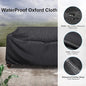 Patio Sofa Cover Black Oxford Waterproof with Air Vent and Handles