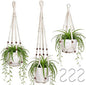 YIBOT 3 Pack Macrame Plant Hangers Indoor Different Size Hanging Planter Basket Flower Pot Holder with Beads No Tassels 35"/29"/23"(POTS NOT Included)