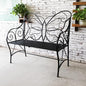 HLC Outdoor Bench Outdoor Sturdy Rust-Resistant Bench Butterfly Cast Iron with Armrests Park,Yard, Patio, Porch, Lawn Double Seats