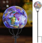 VCUTEKA Solar Outdoor Lights Garden Decor Mosaic Solar Garden Lights Waterproof Glass Ball LED Pathway Stake Light for Landscape Lawn Patio Yard Decoration 6 inch, Purple