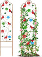 2 Pack Metal Garden Trellis Arched Fence Trellises for Climbing Plants Outdoor, Roses, Vines, Flowers, and Vegetables Support, 60'' H x 12'' W Redbird