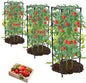 3 Pack Tomato Cages, Square Tomato Plant Stakes Support Cages Trellis for Garden Climbing Vegetables Flowers Fruits,Extra Bold,Black