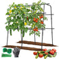 Cucumber Trellis for Raised Bed, 63 Inch A-Frame Garden Trellis for Climbing Plants, Outdoor Vine Trellis with Net, Plant Support for Tomato, Vegetables, Flower (63" L×15.8" W×63" H-Large)