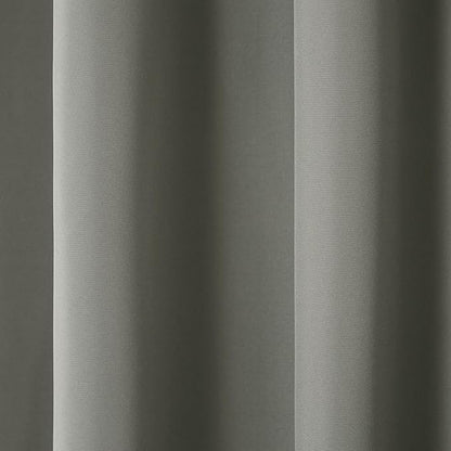 TOWN & COUNTRY BASICS Cabana Solid Heavyweight Indoor Outdoor Curtains, Light Filtering Opacity with Grommet Top, Water Repellent, 2-Pack Set, 54"x120", Medium Grey