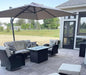 PURPLE LEAF 9' X 11.5' Rectangle Cantilever Umbrella with Base Outdoor Large Aluminum Patio Umbrella with 3-Year Fade Resistance Recycled Fabric and 360-degree Rotation for Deck Pool Garden, Sand Dune