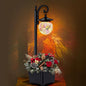 Solar Lamp Post Light with Planter, Matte Black Outdoor Flower Pots with Mosaic Glass, 2 in 1 Waterproof Solar Outdoor Lights for Porch Front Door Patio