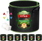 Grow Bags-15 Gallon, Garden Plant Bags with Handles, Thickened Nonwoven Fabric Aeration Planting Pots, Vegetable Gardening Fabric pots with Plant Tags & Seedling Bags(6Pack Potato Grow Bags)