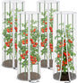 4 Pcs Garden Bird Netting Cover for Round Tomato Cage, 59" x 18" Tomato Trellis Insect Barrier Protection Mesh, Plant Cage Garden Net Cover with Zipper for Vertical Climbing Plants Vegetables Fruits