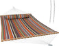 Sunnydaze Quilted Outdoor Hammock with Spreader Bars - Heavy-Duty 450-Pound Capacity Double Hammock for Outside - Canyon Sunset