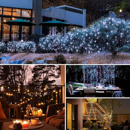 btfarm 2 Pack Solar String Lights Outdoor - 160LED 66FT Solar Fairy Lights Outside Waterproof 8 Modes, Copper Wire Solar Powered Twinkling Lights for Tree Garden Patio Christmas Wedding Party Decor