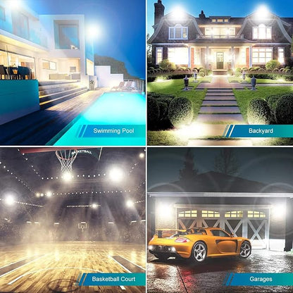 800W 2pack LED Flood Lights,3700 watt Equivalent 89500LM Super Bright Outdoor LED Arena Lights 100-277V IP65 Waterproof 5000K Daylight Commercial Lighting for Stadium,Backyard, Parking lot etc