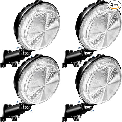 4 Pack 150W LED Barn Light, 20000LM Dusk to Dawn Sensor Security Light with 150° Adjustable Angle Photocell, IP66 Waterproof 6500K Daylight Outdoor Lighting for Farmhouse/Yard/Street