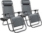 Homall Zero Gravity Chair - Adjustable Folding Lawn Chairs - Outdoor Gravity Reclining Lounge Chair with Pillows - Set of 2 (Double-Gray)