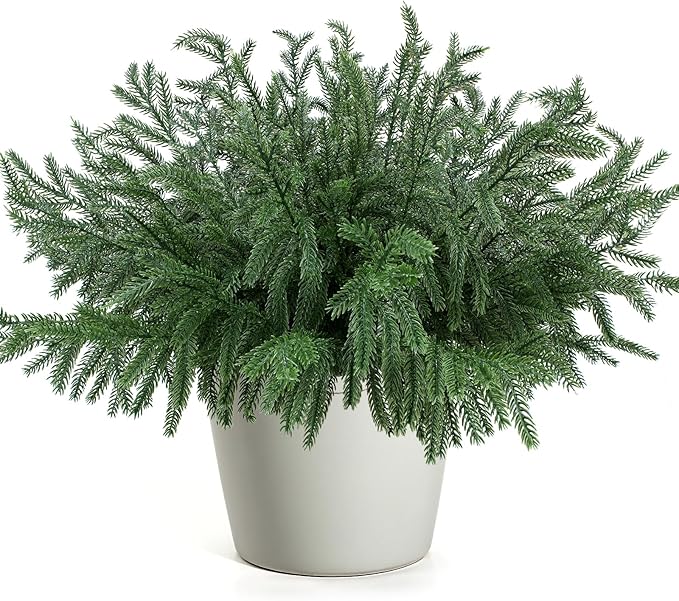 Artificial Norfolk Pine Branches 24 Count 18 Inch Green PE Stems