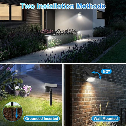 Solar Spot Lights Outdoor, [57 LED/6 Pack] Solar Lights Outdoor IP65 Waterproof, 3 Modes Solar Powered Landscape Spotlights for Garden Yard Outside Patio Pathway Pool(Cold White)