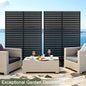 Freestanding Metal Privacy Screen, 72 x 47 in, Black Louvered