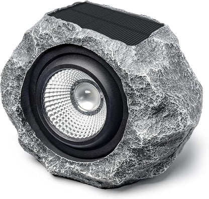 Solar Rock Lights Outdoor, Angle Adjustable Solar Lights Outdoor Waterproof, LED Solar Garden Lights, Auto On/Off Landscape Lighting for Yard, Pathway, Patio, Flower Bed - White Glow (Stone Gray)