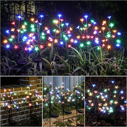 Solar Garden Lights Garden Decor, Solar Flowers Outdoor Decorative,2Pack 40LED Fairy Solar Lights Outdoor Waterproof Outside Yard,Patio,Pathway Decorations,Gardening Gifts for Women Mom