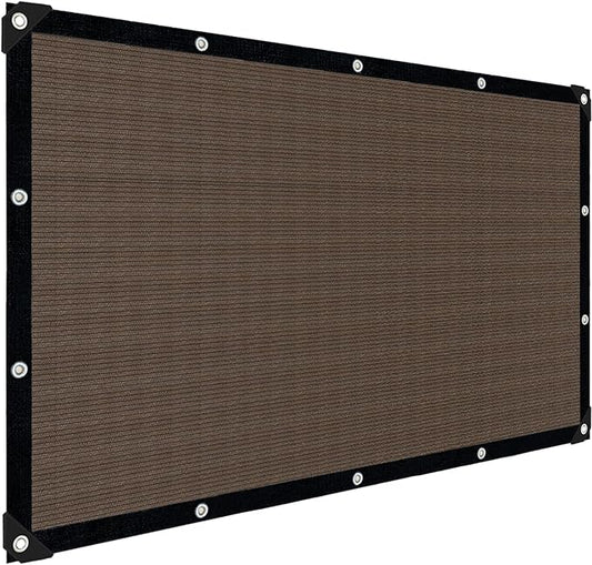 Sun Shade Cloth with Grommets,90% UV Protection Shade Fabric,Pergola Shade Cover Canopy Fence Privacy Screen Balcony,Brown Sunshades for Patio Pergola Garden Backyard Outdoor,Mocha-8x8FT