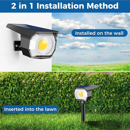 12 Pack Solar Spot Lights Outdoor, Solar Spotlights Outdoor Waterproof 2-in-1 Auto On/Off Landscape Lighting for Outside Yard Wall Garden Pathway(Warm White)