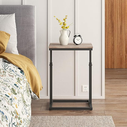 TUTOTAK End Table, Side Table, Tall Couch Table, Sofa Table, Living Room, Bedroom,Greige TB01BG083P