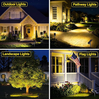 ROSHWEY Solar Spot Lights Outdoor Spotlight 18 LED Waterproof Landscape Spotlight for Garden Lawn Backyard Patio Porch Wall Deck Garage (WarmWhite- 2 Pack)