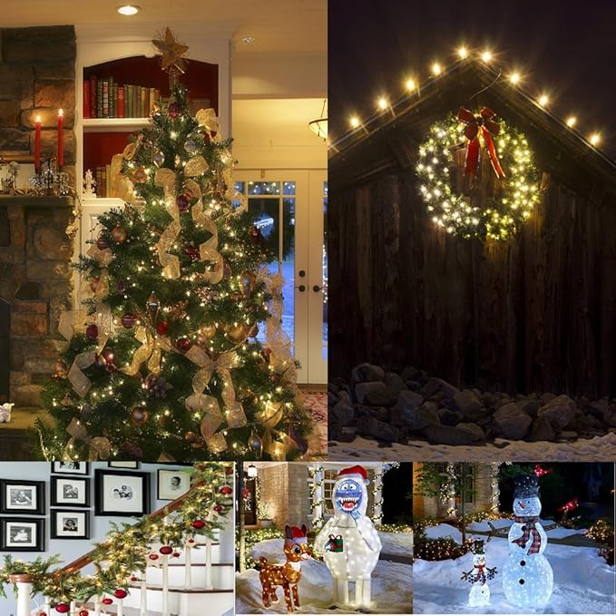 Battery String Lights, 18ft Warm White, 2 Pack, Green Wire