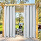 NICETOWN Outdoor Curtain Waterproof & Windproof, Energy Smart Thermal Insulated Grommets Room Darkening Deck Outdoor Curtain/Drape, Windproof for Winter Cold (1 Panel, W52 x L95, Greyish White)