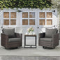 Belord Outdoor Bistro Set 3 Piece Wicker Swivel Rocker Patio Chairs, Oversize Outdoor Rattan Seating Set, Patio Swivel Glider Chairs Wicker Furniture with Metal Side Table for Porch Backyard, Brown
