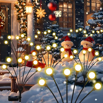 Solar Firefly Lights 16 LED Swaying Outdoor Waterproof Decorative Lights for Yard Patio Pathway Lawn Decorations (2 Pack, 8 Heads)