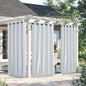 NICETOWN 2 Panels Outdoor Curtains for Patio Waterproof & Windproof, Grommet & Back Tab on Top & Bottom Weighted Drapes Keep Sun/Rain Out with Bouns Rope for Pergola, Greyish White, W66 x L84