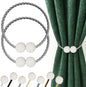 Hion Magnetic Curtain Tiebacks Grey 2pcs, Curtain Tiebacks Buckles Holdbacks Holders Hooks Clip for Home Bedroom Office Decorative Curtain