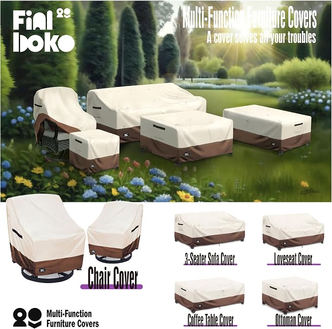 3-Seater Outdoor Couch Cover, 93Wx40Dx35H Inches Patio Furniture Covers - Image 5