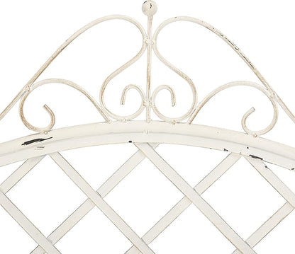 Safavieh PAT5017A Collection Adina Antique White Wrought Iron 51.25" Outdoor Garden Bench