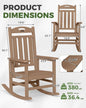 Teak Outdoor Rocking Chair, HDPE, 380 lb Capacity