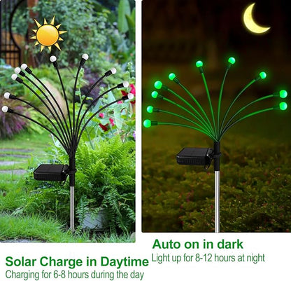 Kohlrabi Solar St Patricks Day Lights Outdoor, 2 Pack 20 LED Solar Green Firefly Lights, Waterproof Wind Swaying Light for St. Patrick's Day Irish Day Outside Yard Patio Decoration