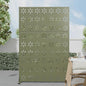Casaphoria Metal Privacy Screen Outdoor, 72" H x 47" W Freestanding Decorative Privacy Screen for Patio Deck Balcony Garden with Stable Base, Light Green-Star